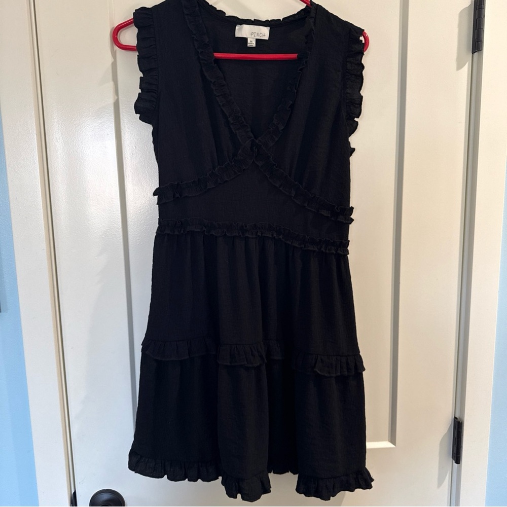 Pinch Black Ruffled sleeveless mini dress Women’s size: Medium